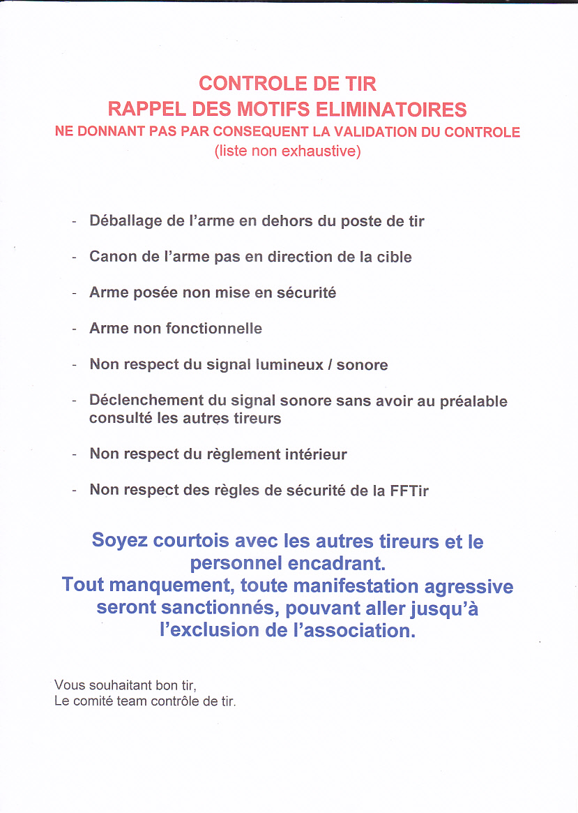 MOTIF ELIMINATOIRE
